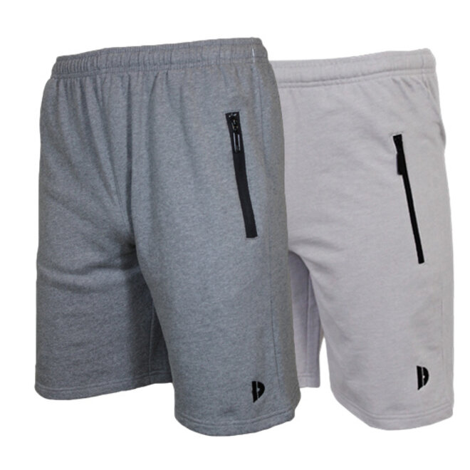Donnay Heren - 2-Pack - Korte joggingbroek Nick - Zilvergrijs & Light Grey