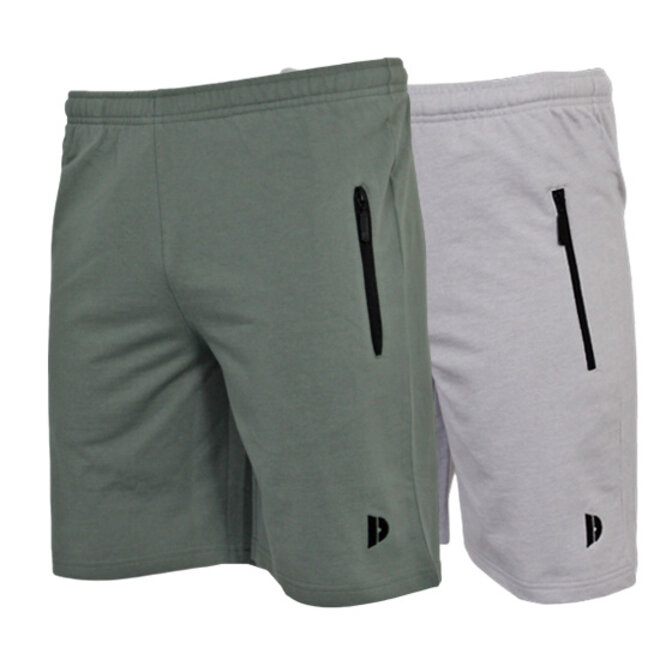 Donnay Heren - 2-Pack - Korte joggingbroek Nick - Jungle Green & Light Grey