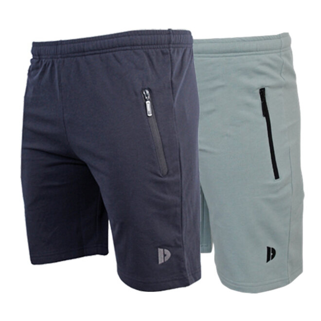 Donnay Heren - 2-Pack - Korte joggingbroek Nick - Navy & Granite Green