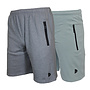 Donnay Heren - 2-Pack - Korte joggingbroek Nick - Zilvergrijs & Granite Green