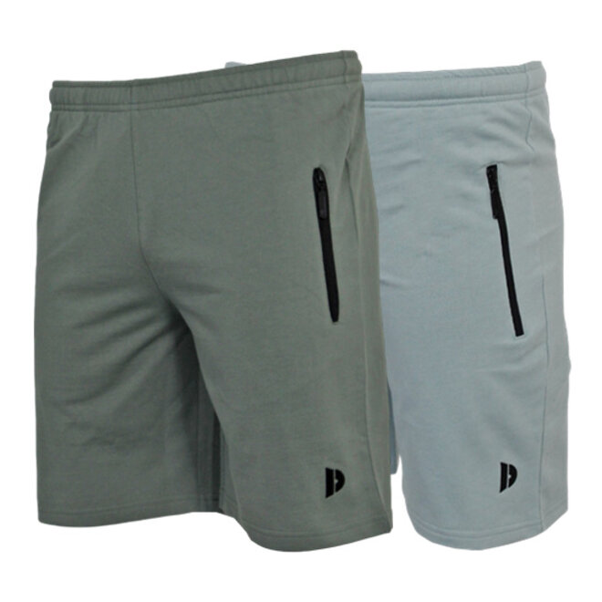 Donnay Heren - 2-Pack - Korte joggingbroek Nick - Jungle Green & Granite Green