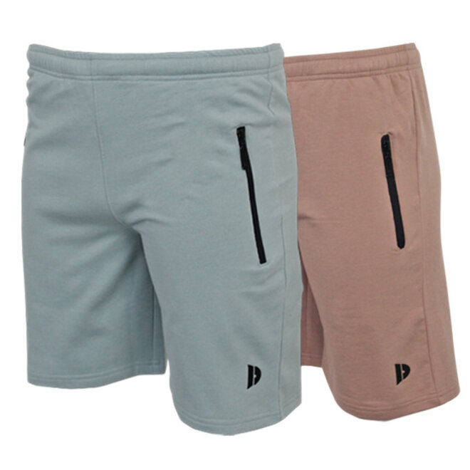 Donnay Heren - 2-Pack - Korte joggingbroek Nick - Granite Green & Taupe Grey