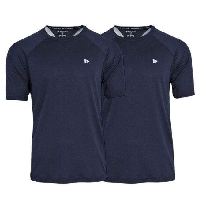 Donnay Heren - 2-Pack - Sport T-shirt André - Navy