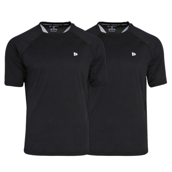 Donnay Heren - 2-Pack - Sport T-shirt André - Zwart