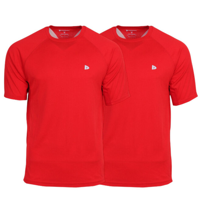 Donnay Heren - 2-Pack - Sport T-shirt André - Poppy Red