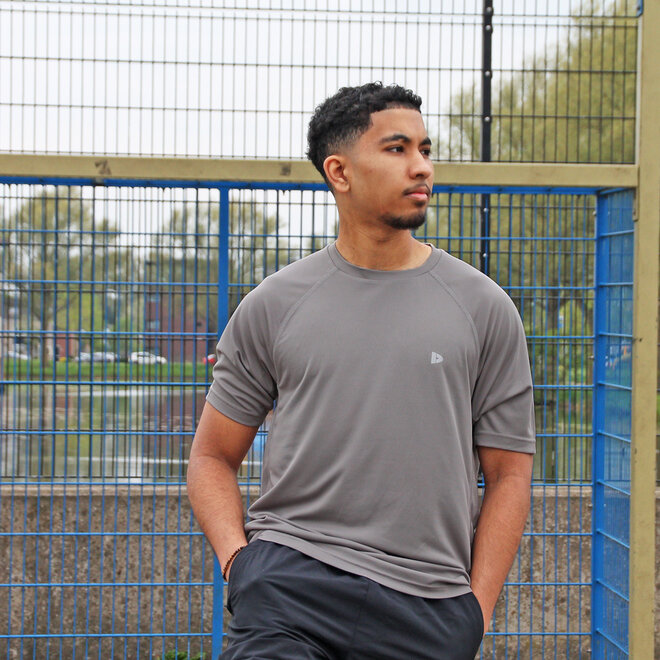 Donnay Heren - 2-Pack - Sport T-shirt André - Steel Grey