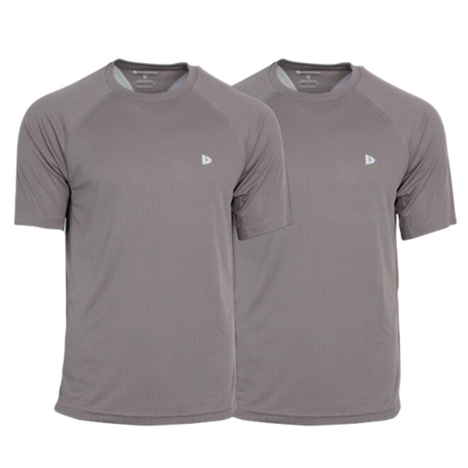Donnay Heren - 2-Pack - Sport T-shirt André - Steel Grey
