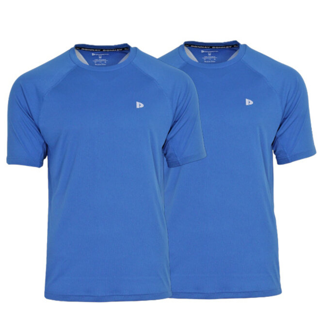 Donnay Heren - 2-Pack - Sport T-shirt André - True Blue