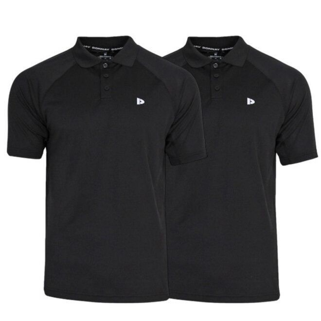 Donnay Heren - 2-Pack - Sport Polo Bjorn - Zwart