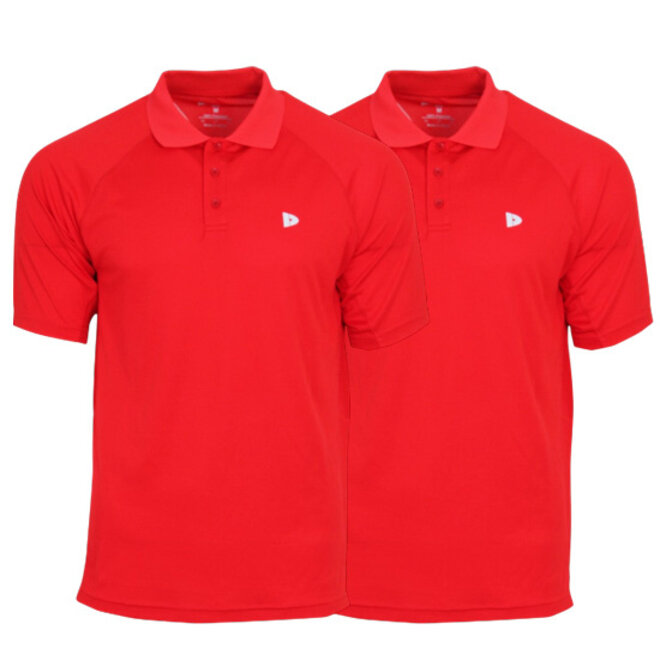Donnay Heren - 2-Pack - Sport Polo Bjorn - Poppy Red