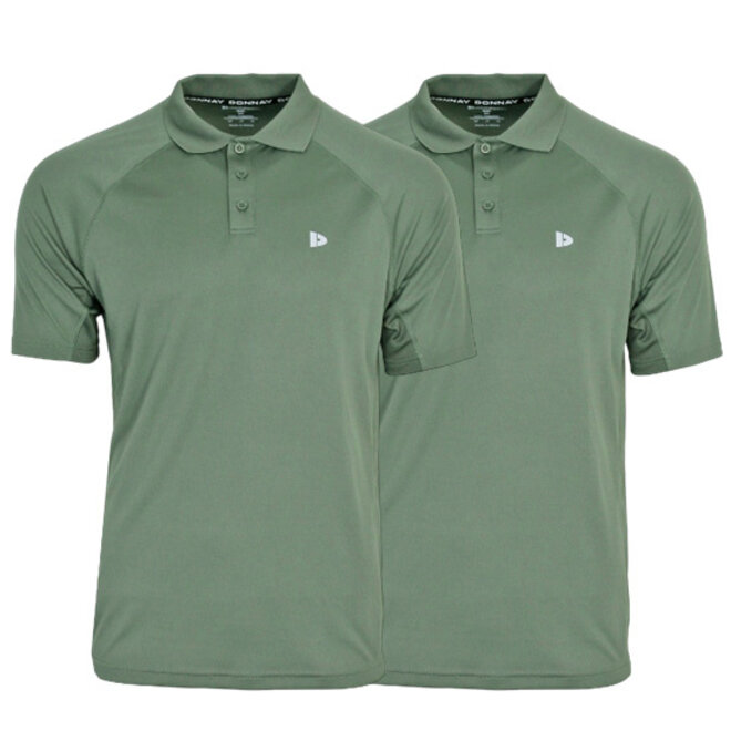 Donnay Heren - 2-Pack - Sport Polo Bjorn - Jungle Green