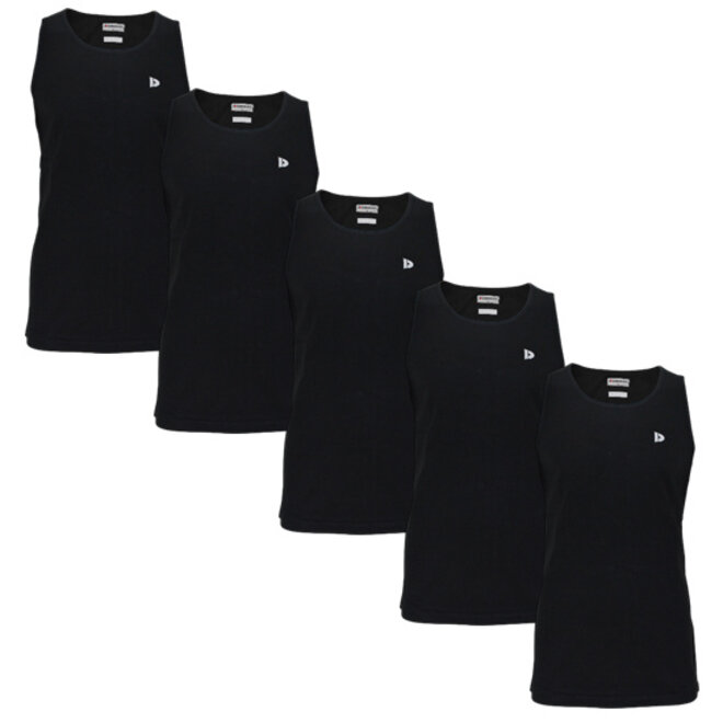 Donnay Heren - 5-Pack - Singlet James - Zwart