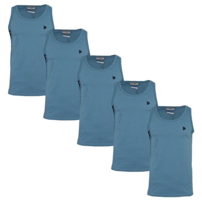 Donnay Heren - 5-Pack - Singlet James - Light Denim Blue