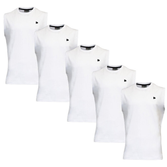 Donnay Heren - 5-Pack - Mouwloos T-shirt Stan - Wit