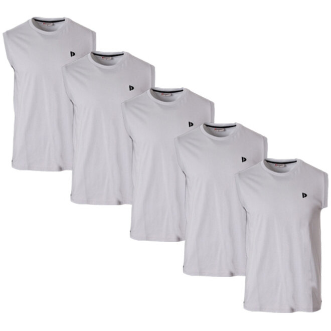 Donnay Heren - 5-Pack - Mouwloos T-shirt Stan - Light Grey