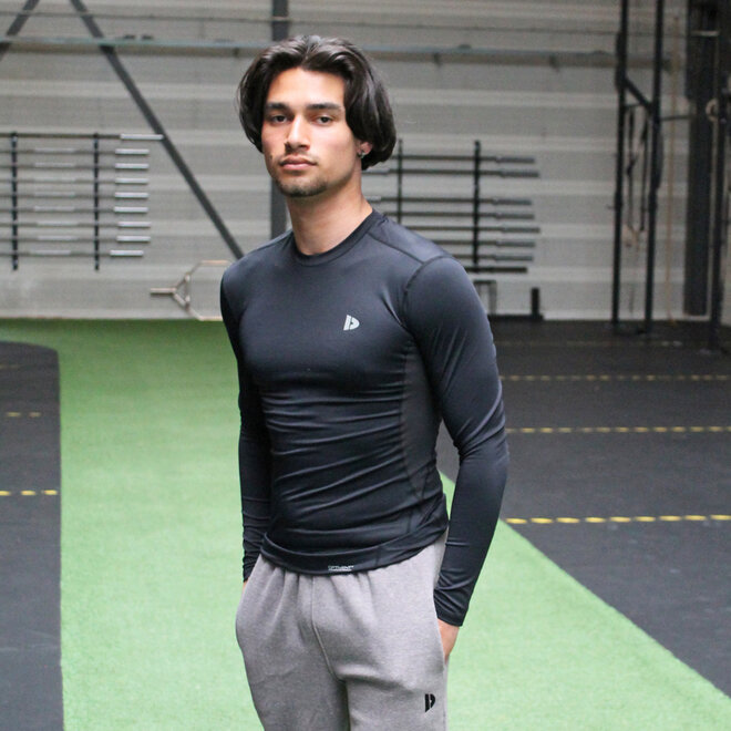 Donnay Heren - Baselayer Shirt Lange Mouw - Zwart