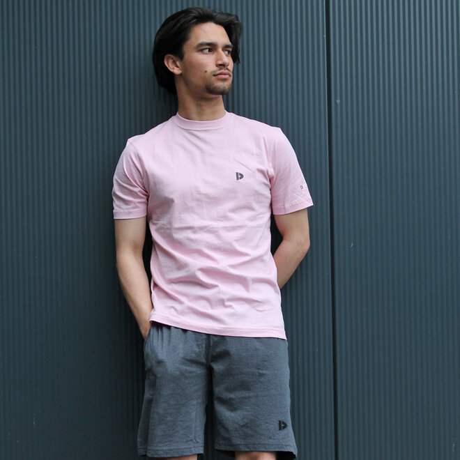 Donnay Heren - 3-Pack - T-Shirt Vince - Navy/Donkergrijs/Candy Pink