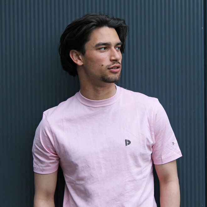 Donnay Heren - 3-Pack - T-Shirt Vince - Donkergrijs/Wit/Candy Pink