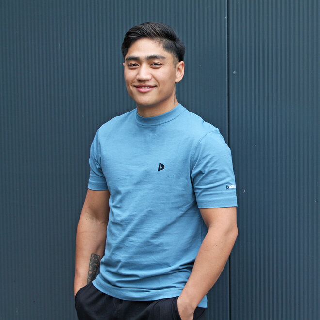 Donnay Heren - 3-Pack - T-Shirt Vince - Navy/Donkergrijs/Light Denim Blue