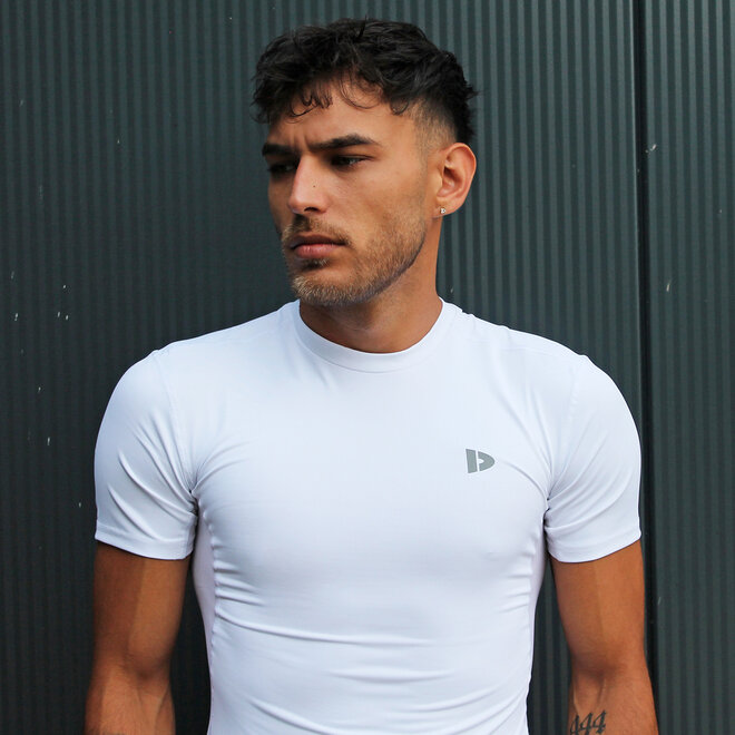Donnay Heren - Baselayer Shirt Korte Mouw  - Wit