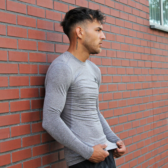 Donnay Heren - Baselayer Shirt Lange Mouw  - Donkergrijs