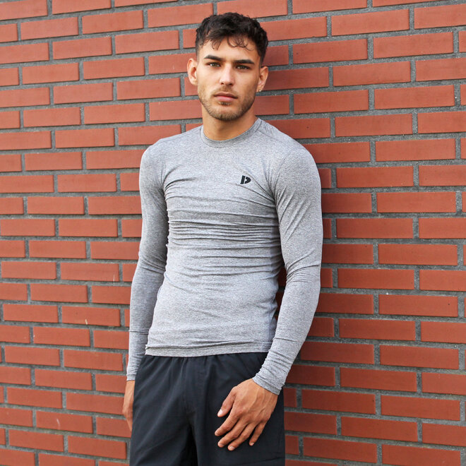 Donnay Heren - Baselayer Shirt Lange Mouw  - Donkergrijs