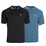 Donnay Heren - 2-Pack - Sport T-shirt André - Zwart & Denim Blue