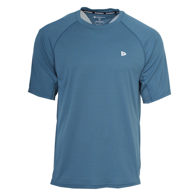 Donnay Heren - 2-Pack - Sport T-shirt André - Zwart & Denim Blue