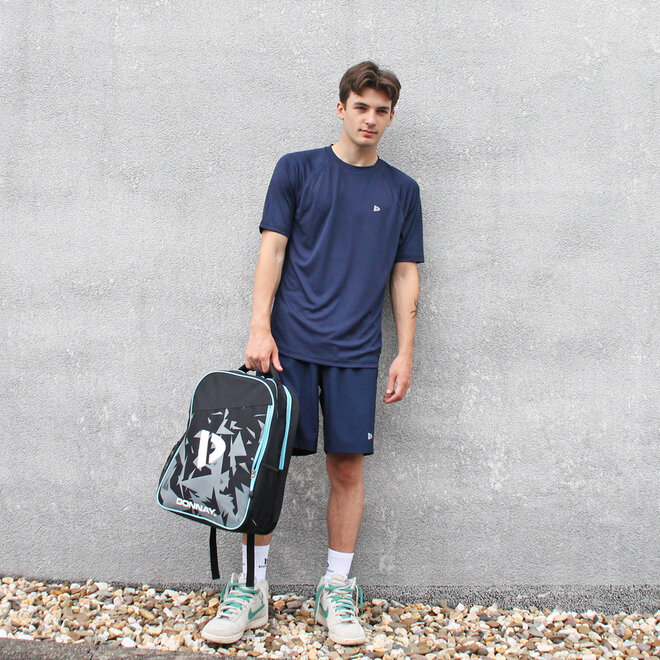 Donnay Heren - 2-Pack - Sport T-shirt André - Navy & Denim Blue