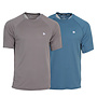 Donnay Heren - 2-Pack - Sport T-shirt André - Steel Grey & Denim Blue