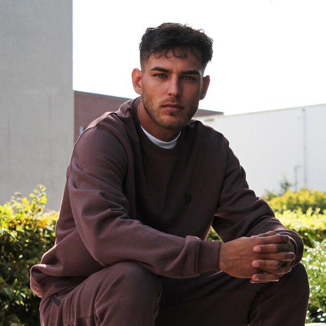 Donnay Heren - Fleece Crew Sweater Dean - Brown