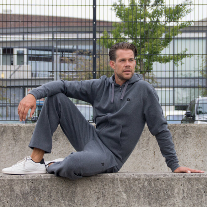 Donnay Heren - 2-Pack - Joggingbroek Wess - Donkergrijs & Denim Blue