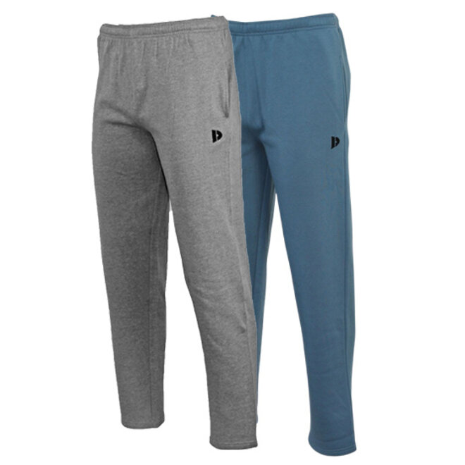 Donnay Heren - 2-Pack - Joggingbroek Wess - Zilvergrijs & Denim Blue