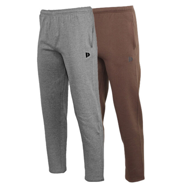Donnay Heren - 2-Pack - Joggingbroek Wess - Zilvergrijs & Brown