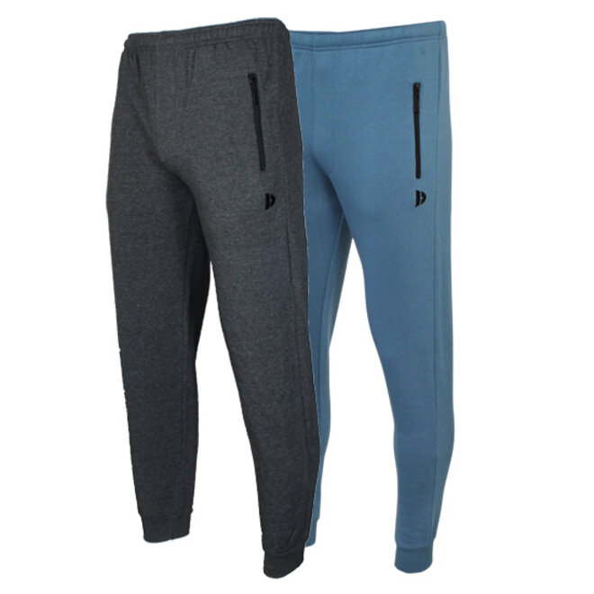Donnay Heren - 2-Pack - Joggingbroek Jack - Donkergrijs & Denim Blue