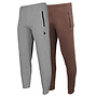 Donnay Heren - 2-Pack - Joggingbroek Jack - Zilvergrijs & Brown