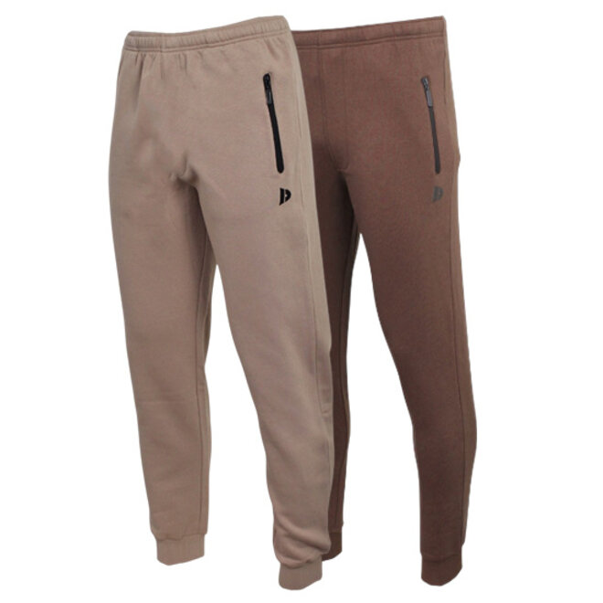 Donnay Heren - 2-Pack - Joggingbroek Jack - Taupe Grey & Brown