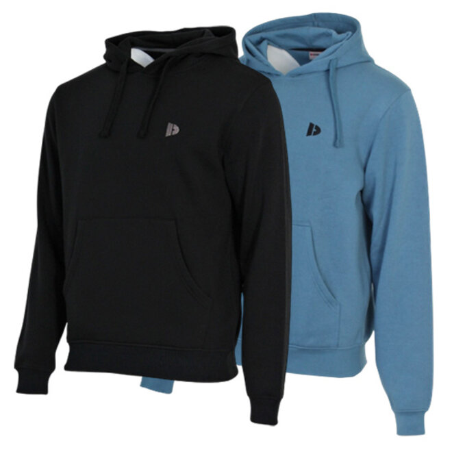 Donnay Heren - 2-Pack - Sweater met capuchon Sem - Zwart & Denim Blue