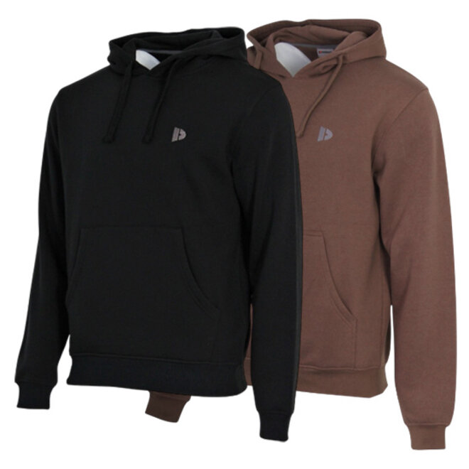Donnay Heren - 2-Pack - Sweater met capuchon Sem - Zwart & Brown