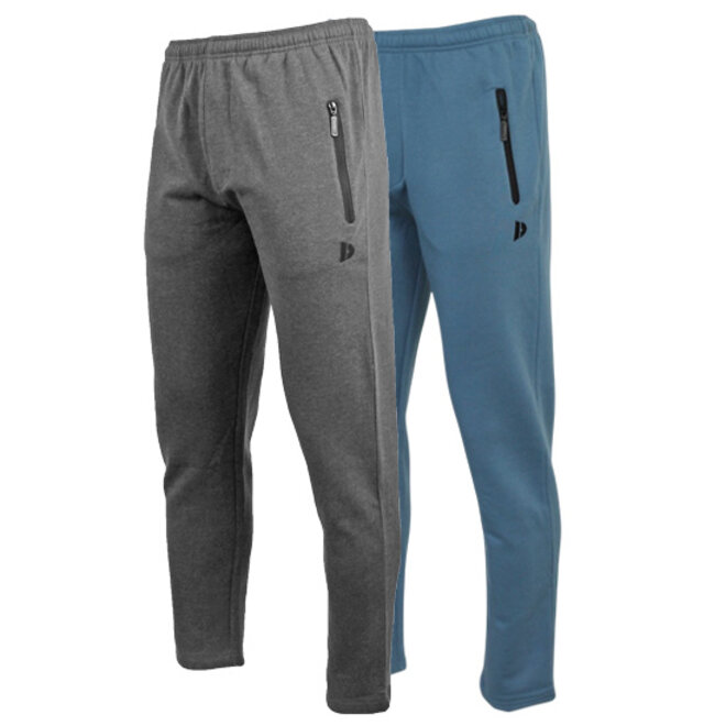 Donnay Heren - 2-Pack - Joggingbroek rechte pijp Sky - Donkergrijs & Denim Blue