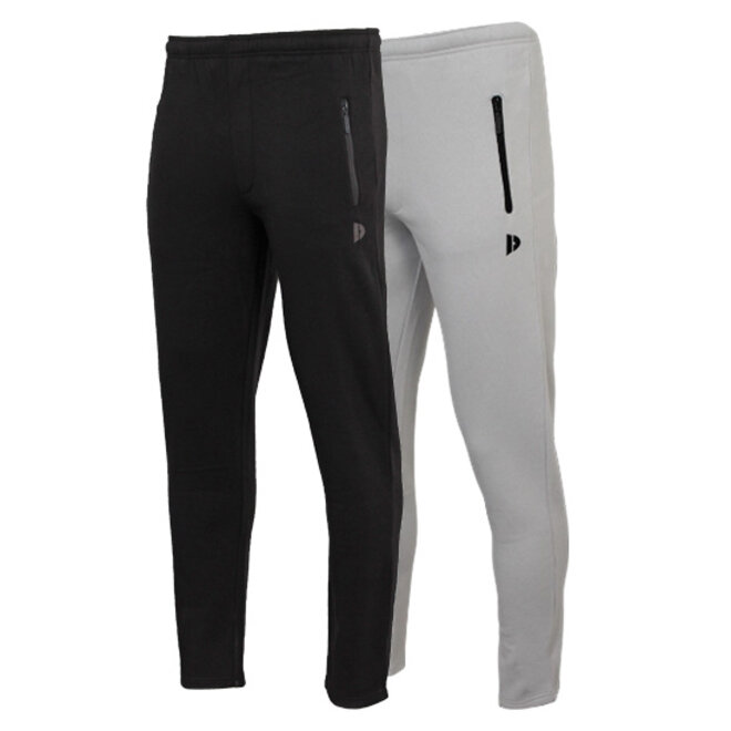 Donnay Heren - 2-Pack - Joggingbroek rechte pijp Sky - Zwart & Light Grey