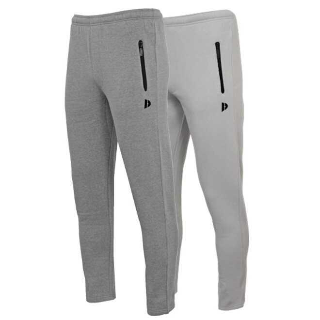 Donnay Heren - 2-Pack - Joggingbroek rechte pijp Sky - Zilvergrijs & Light Grey