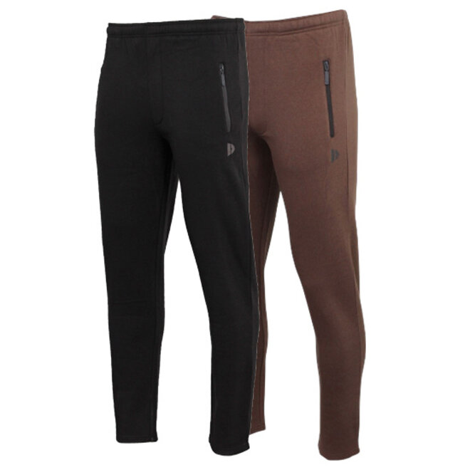 Donnay Heren - 2-Pack - Joggingbroek rechte pijp Sky - Zwart & Brown