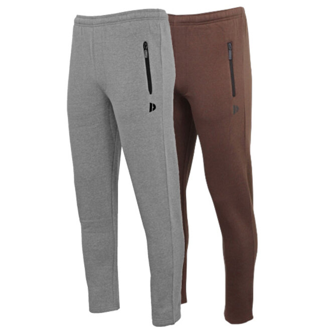 Donnay Heren - 2-Pack - Joggingbroek rechte pijp Sky - Zilvergrijs & Brown