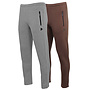 Donnay Heren - 2-Pack - Joggingbroek rechte pijp Sky - Zilvergrijs & Brown