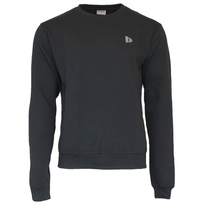 Donnay Heren - 2-Pack - Fleece Crew Sweater Dean - Zwart & Denim Blue