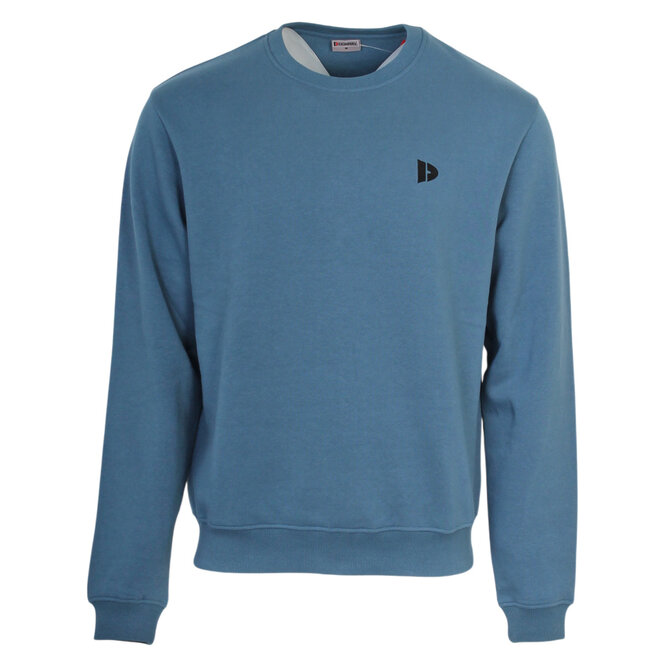 Donnay Heren - 2-Pack - Fleece Crew Sweater Dean - Zwart & Denim Blue