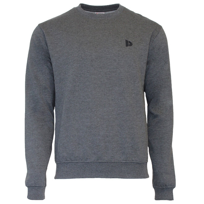 Donnay Heren - 2-Pack - Fleece Crew Sweater Dean - Donkergrijs & Denim Blue