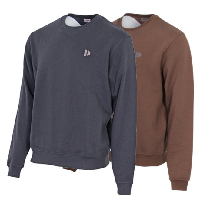 Donnay Heren - 2-Pack - Fleece Crew Sweater Dean - Navy & Brown