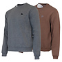 Donnay Heren - 2-Pack - Fleece Crew Sweater Dean - Donkergrijs & Brown